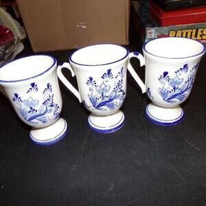 DELFT STYLE CUPS BLUE WHITE SET OF 3